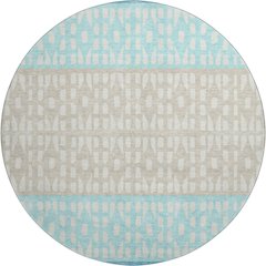 Premium Machine Washable Mayfield AMF964 Teal 8' x 8' Round Rug