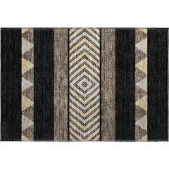 Premium Machine Washable Mayfield AMF965 Black 1'8" x 2'6" Rug