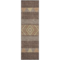 Premium Machine Washable Mayfield AMF965 Brown 2'3" x 7'6" Runner Rug