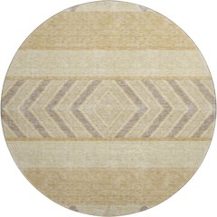 Premium Machine Washable Mayfield AMF965 Gold 8' x 8' Round Rug