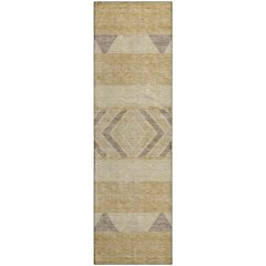 Premium Machine Washable Mayfield AMF965 Gold 2'3" x 7'6" Runner Rug