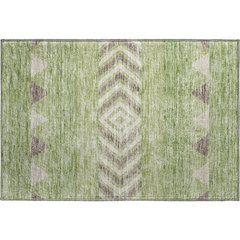 Premium Machine Washable Mayfield AMF965 Green 1'8" x 2'6" Rug