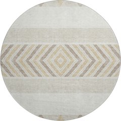 Premium Machine Washable Mayfield AMF965 Ivory 8' x 8' Round Rug