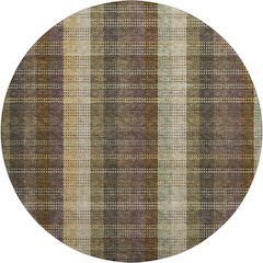 Premium Machine Washable Mayfield AMF966 Brown 8' x 8' Round Rug