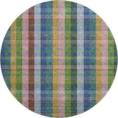 Premium Machine Washable Mayfield AMF966 Navy 8' x 8' Round Rug