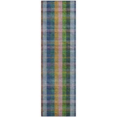 Premium Machine Washable Mayfield AMF966 Navy 2'3" x 7'6" Runner Rug