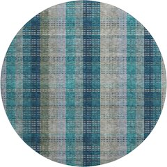 Premium Machine Washable Mayfield AMF966 Teal 8' x 8' Round Rug