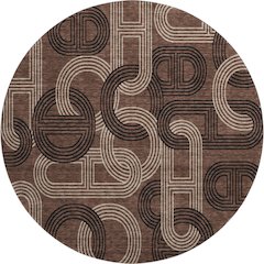 Premium Machine Washable Mayfield AMF967 Chocolate 8' x 8' Round Rug