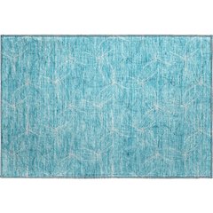 Premium Machine Washable Mayfield AMF968 Aqua 1'8" x 2'6" Rug