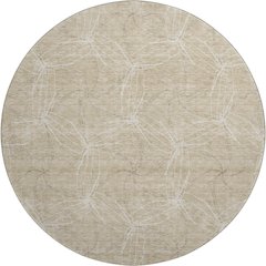 Premium Machine Washable Mayfield AMF968 Beige 8' x 8' Round Rug