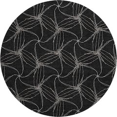 Premium Machine Washable Mayfield AMF968 Black 8' x 8' Round Rug
