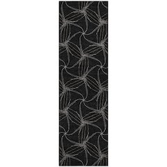 Premium Machine Washable Mayfield AMF968 Black 2'3" x 7'6" Runner Rug