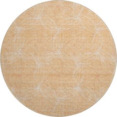 Premium Machine Washable Mayfield AMF968 Peach 8' x 8' Round Rug