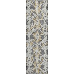 Premium Machine Washable Mayfield AMF969 Gray 2'3" x 7'6" Runner Rug