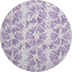 Premium Machine Washable Mayfield AMF969 Lilac 8' x 8' Round Rug