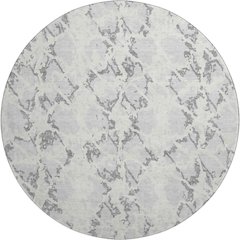 Premium Machine Washable Mayfield AMF969 Silver 8' x 8' Round Rug