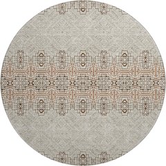 Premium Machine Washable Mayfield AMF970 Brown 8' x 8' Round Rug