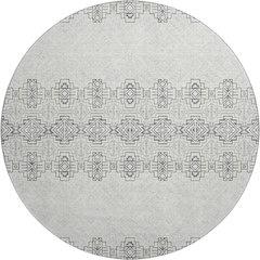 Premium Machine Washable Mayfield AMF970 Gray 8' x 8' Round Rug