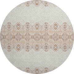 Premium Machine Washable Mayfield AMF970 Paprika 8' x 8' Round Rug