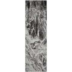 Premium Machine Washable Mayfield AMF971 Black 2'3" x 7'6" Runner Rug