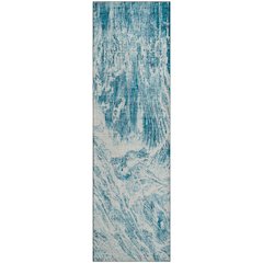 Premium Machine Washable Mayfield AMF971 Teal 2'3" x 7'6" Runner Rug