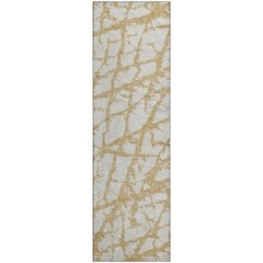 Premium Machine Washable Mayfield AMF972 Gold 2'3" x 7'6" Runner Rug