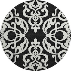 Premium Machine Washable Mayfield AMF973 Black 8' x 8' Round Rug