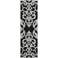 Premium Machine Washable Mayfield AMF973 Black 2'3" x 7'6" Runner Rug