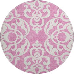 Premium Machine Washable Mayfield AMF973 Blush 8' x 8' Round Rug