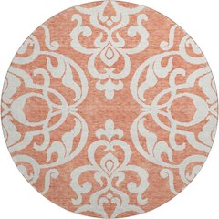 Premium Machine Washable Mayfield AMF973 Coral 8' x 8' Round Rug