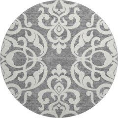 Premium Machine Washable Mayfield AMF973 Gray 8' x 8' Round Rug