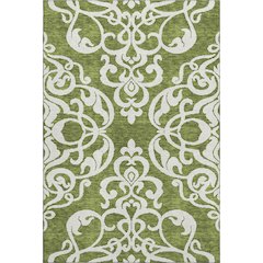 Premium Machine Washable Mayfield AMF973 Green 2'6" x 3'10" Rug