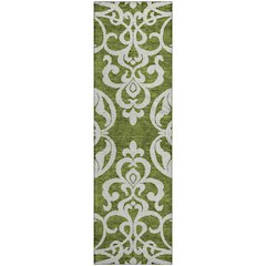Premium Machine Washable Mayfield AMF973 Green 2'3" x 7'6" Runner Rug