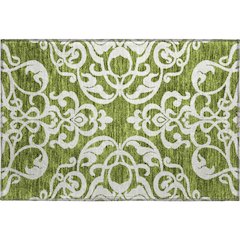 Premium Machine Washable Mayfield AMF973 Green 1'8" x 2'6" Rug