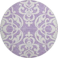 Premium Machine Washable Mayfield AMF973 Purple 8' x 8' Round Rug