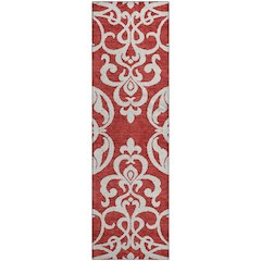 Premium Machine Washable Mayfield AMF973 Red 2'3" x 7'6" Runner Rug