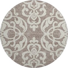 Premium Machine Washable Mayfield AMF973 Taupe 8' x 8' Round Rug