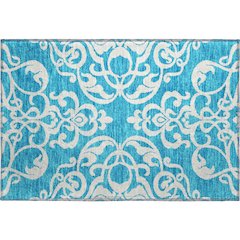 Premium Machine Washable Mayfield AMF973 Turquoise 1'8" x 2'6" Rug