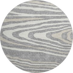 Premium Machine Washable Mayfield AMF974 Gray 8' x 8' Round Rug