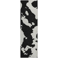 Premium Machine Washable Mayfield AMF975 Black 2'3" x 7'6" Runner Rug