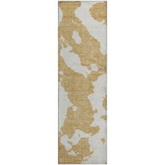 Premium Machine Washable Mayfield AMF975 Gold 2'3" x 7'6" Runner Rug