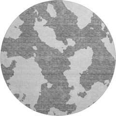 Premium Machine Washable Mayfield AMF975 Gray 8' x 8' Round Rug