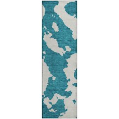 Premium Machine Washable Mayfield AMF975 Teal 2'3" x 7'6" Runner Rug