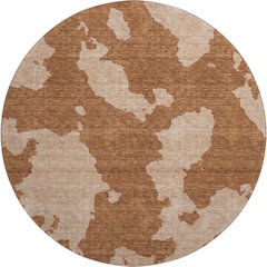 Premium Machine Washable Mayfield AMF975 Terracotta 8' x 8' Round Rug