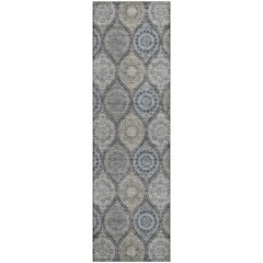 Premium Machine Washable Mayfield AMF976 Gray 2'3" x 7'6" Runner Rug