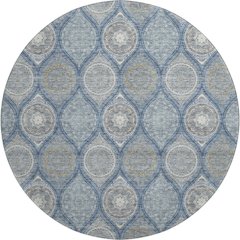 Premium Machine Washable Mayfield AMF976 Navy 8' x 8' Round Rug