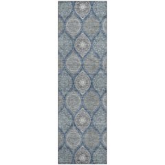 Premium Machine Washable Mayfield AMF976 Navy 2'3" x 7'6" Runner Rug
