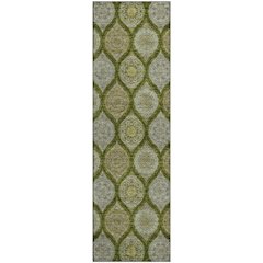 Premium Machine Washable Mayfield AMF976 Olive 2'3" x 7'6" Runner Rug