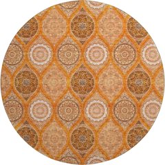 Premium Machine Washable Mayfield AMF976 Orange 8' x 8' Round Rug