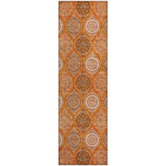 Premium Machine Washable Mayfield AMF976 Orange 2'3" x 7'6" Runner Rug